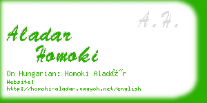 aladar homoki business card